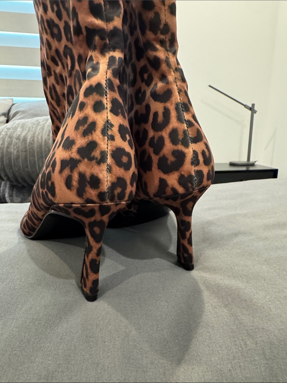 Leopard Print Ankle Booties in Brown and Black - Picture 4 of 4